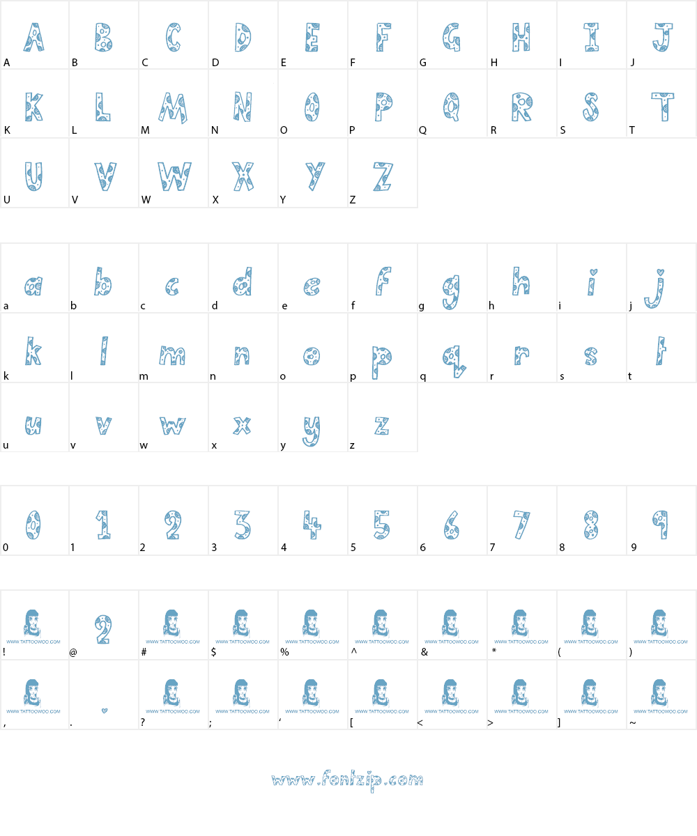 Cutie Pie Font Character